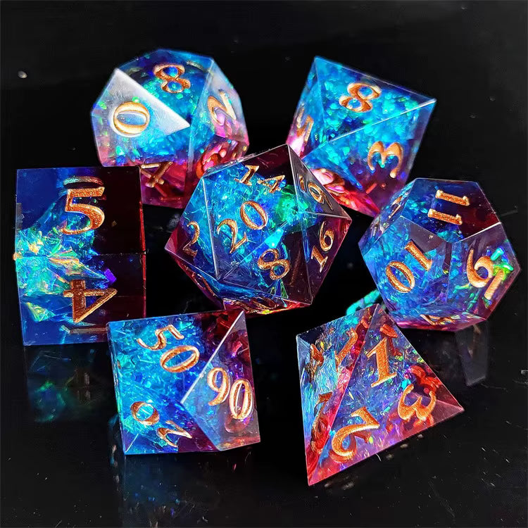 Sharp Magic Crystals Dice Set - Red, Blue & Brown