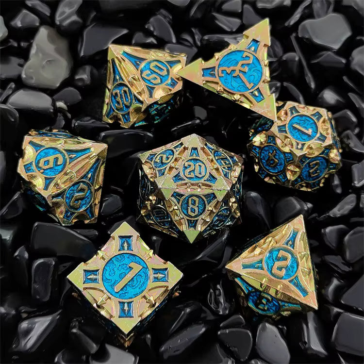 Steel Quiver Metal Dice Set - Colorful Blue
