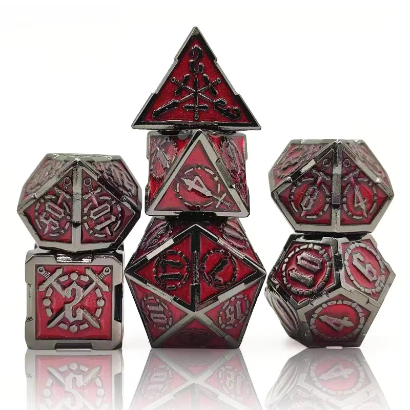 Metal Blades Dice Set - Dark Red