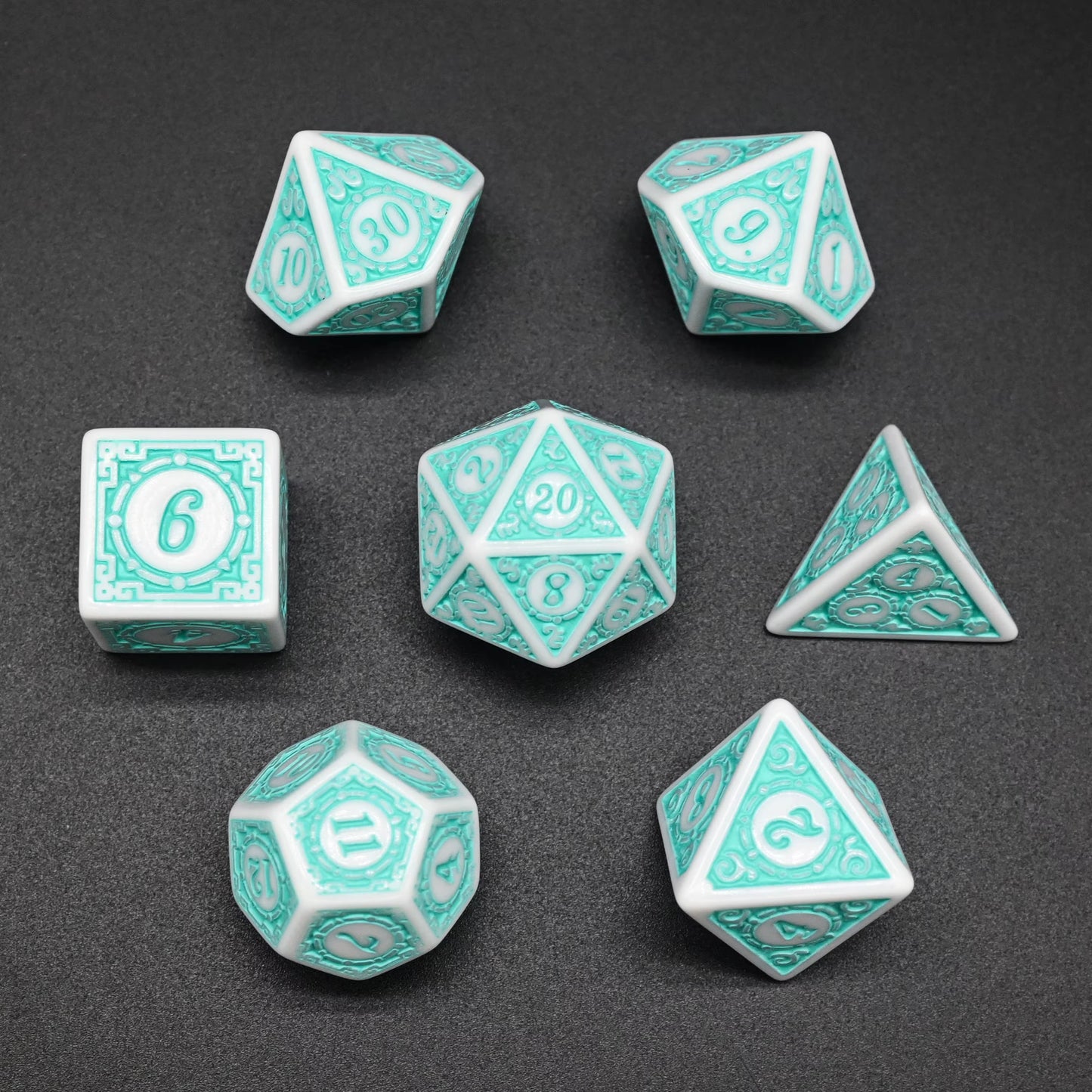 Exquisite Acrylic Dice Set - Turquoise