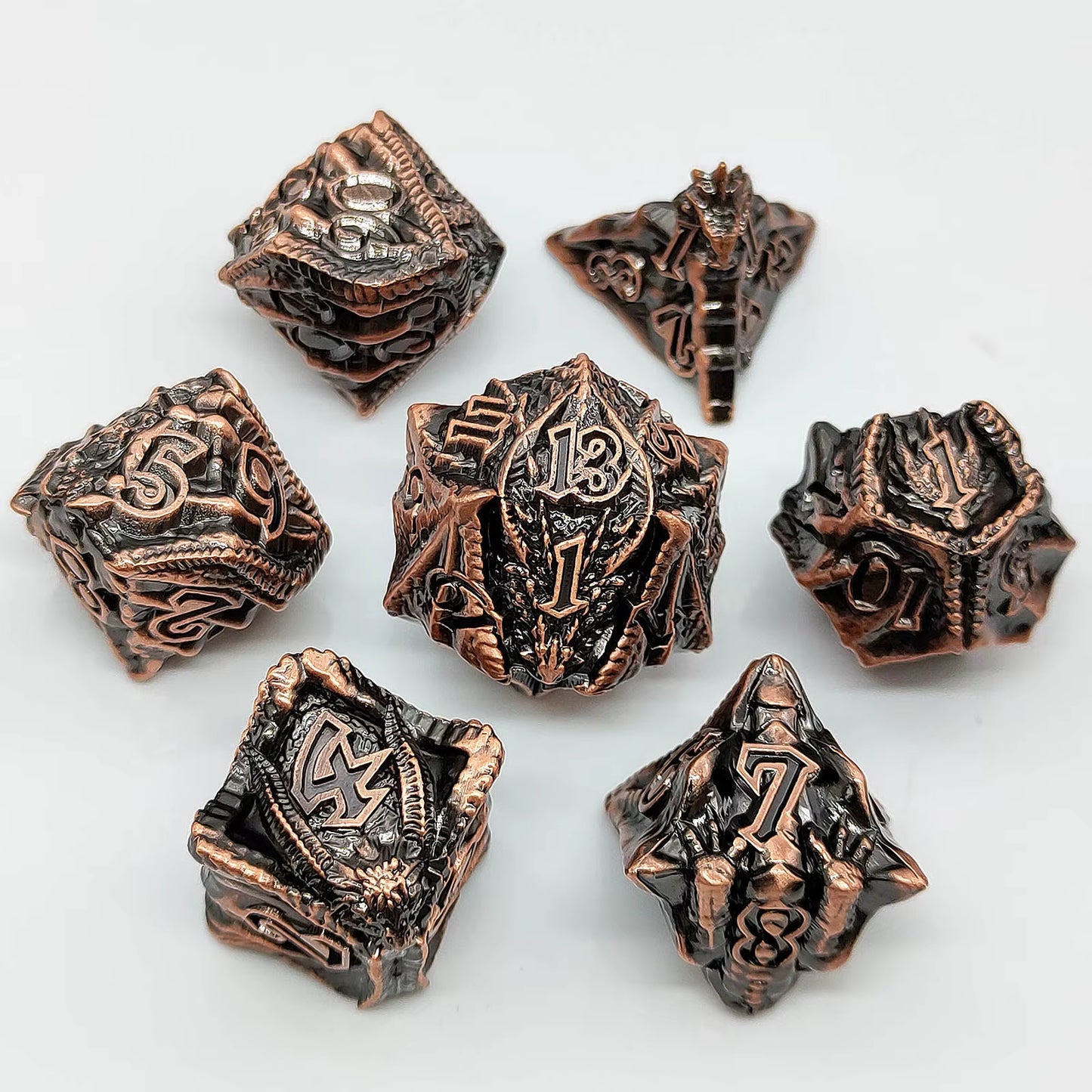 Iron Drake Metal Dice Set - Copper