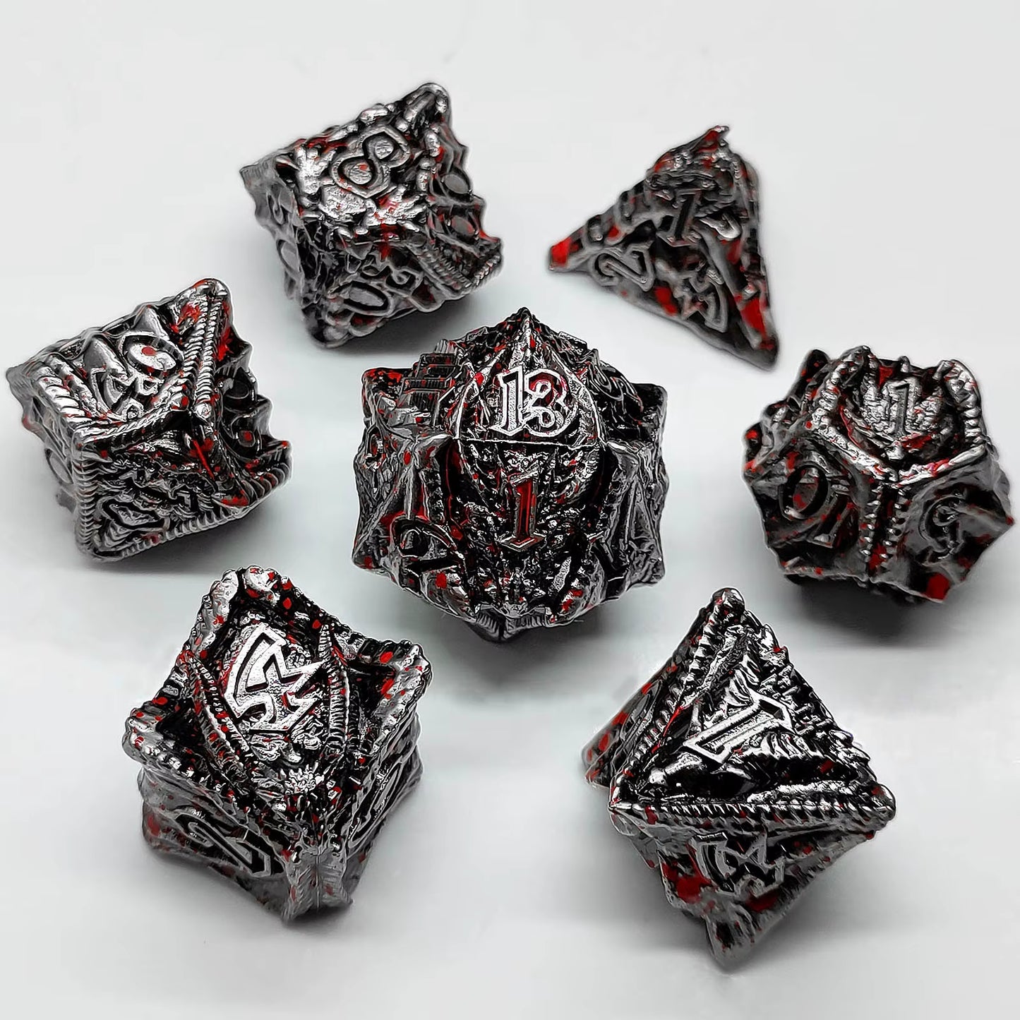 Iron Drake Metal Dice Set - Blood