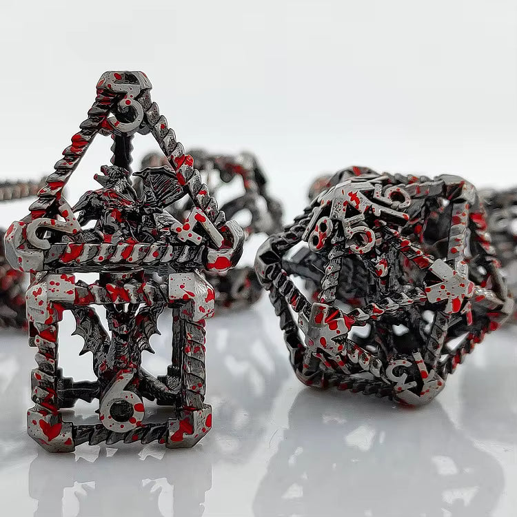 Hollow Dragon Cage Dice Set - Blood