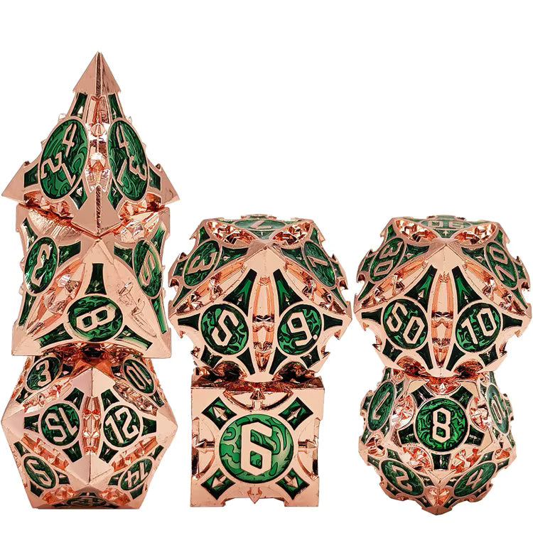 Steel Quiver Metal Dice Set - Copper Green