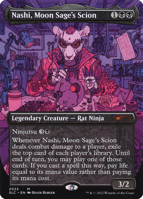 Nashi, Moon Sage's Scion (2022) - BORDERLESS - FULL ART - Foil Lightly Played / sld