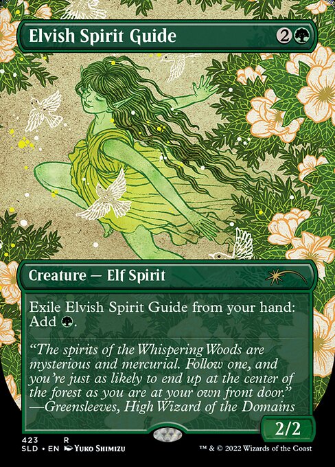 Elvish Spirit Guide (423) - BORDERLESS - FULL ART - Foil Lightly Played / sld