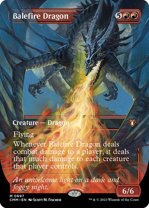 Balefire Dragon (697) - BORDERLESS - Foil Lightly Played / cmm