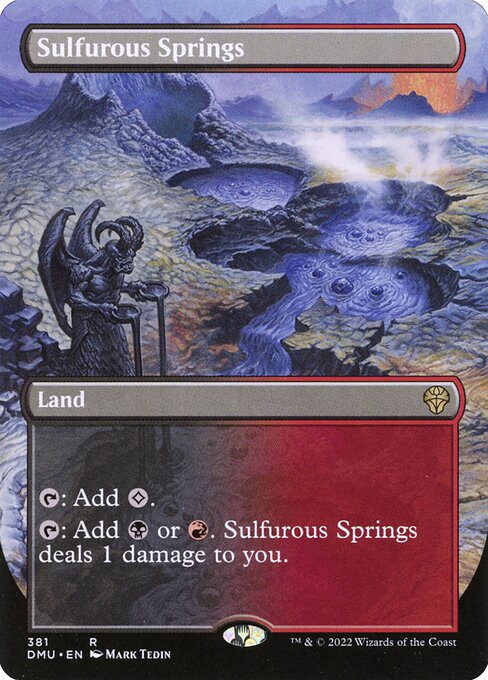 Sulfurous Springs (381) - BORDERLESS - FULL ART - Foil Moderately Played / dmu
