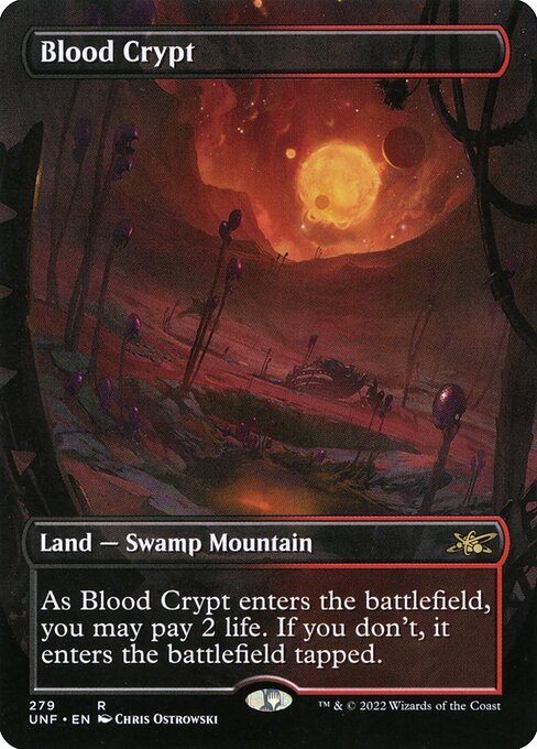 Blood Crypt (279) - BORDERLESS - FULL ART - Foil Lightly Played / unf
