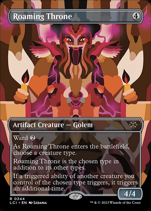 Roaming Throne (344) - BORDERLESS - Foil Lightly Played / lci