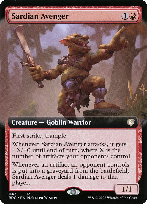 Sardian Avenger (43) - EXTENDED ART - Foil Lightly Played / bro