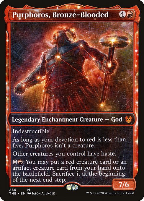 Purphoros, Bronze-Blooded (265) - SHOWCASE - FULL ART - Foil Lightly Played / thb