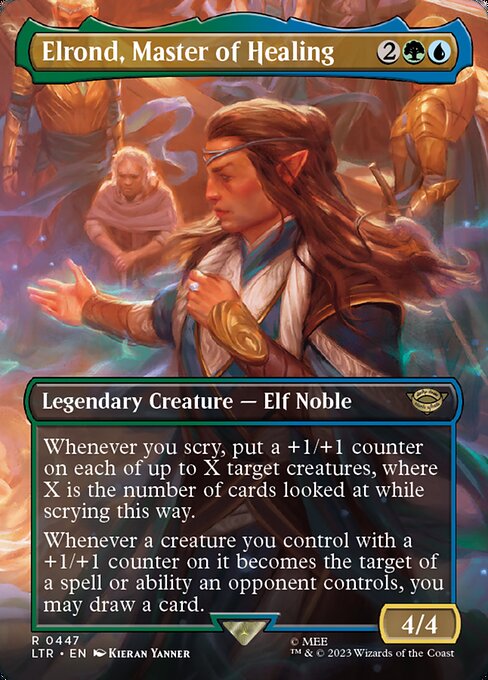 Elrond, Master of Healing (447) - BORDERLESS - Foil Lightly Played / ltr