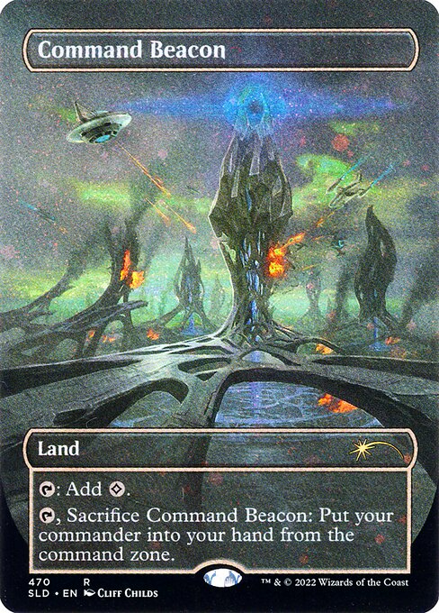 Command Beacon (470) - BORDERLESS - FULL ART - Foil Lightly Played / sld