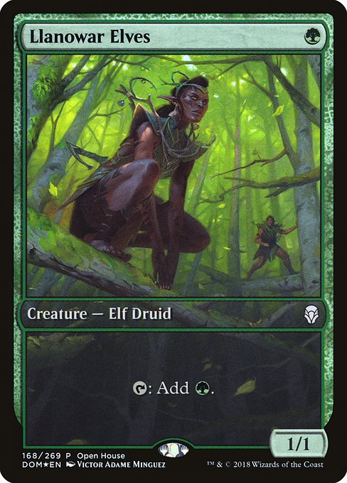Llanowar Elves (168) - FULL ART - Foil Lightly Played / dom