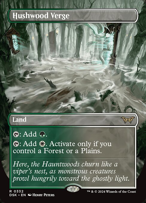 Hushwood Verge (332) - BORDERLESS - FULL ART - Foil Lightly Played / dsk