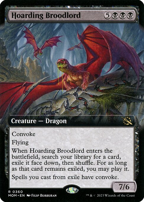 Hoarding Broodlord (360) - EXTENDED ART - Moderately Played / mom