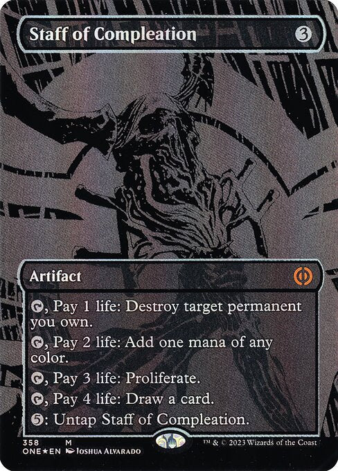Staff of Compleation (358) - BORDERLESS - Foil Lightly Played / one