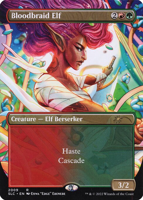 Bloodbraid Elf (2009) - BORDERLESS - FULL ART - Moderately Played / sld