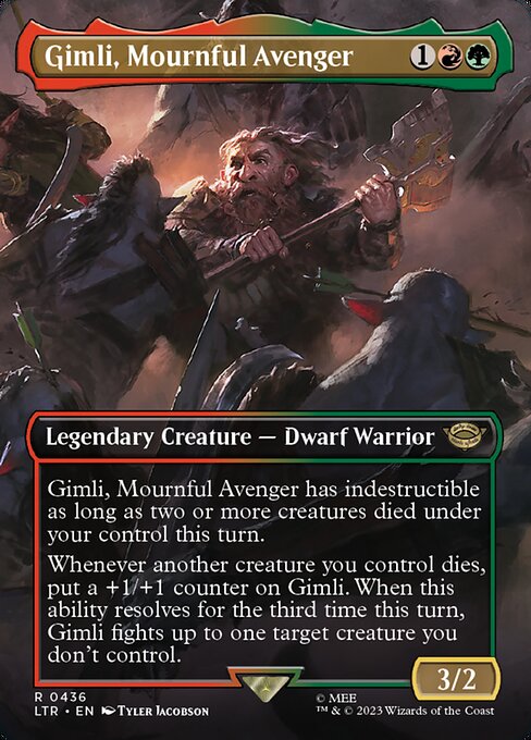 Gimli, Mournful Avenger (436) - BORDERLESS - Lightly Played / ltr