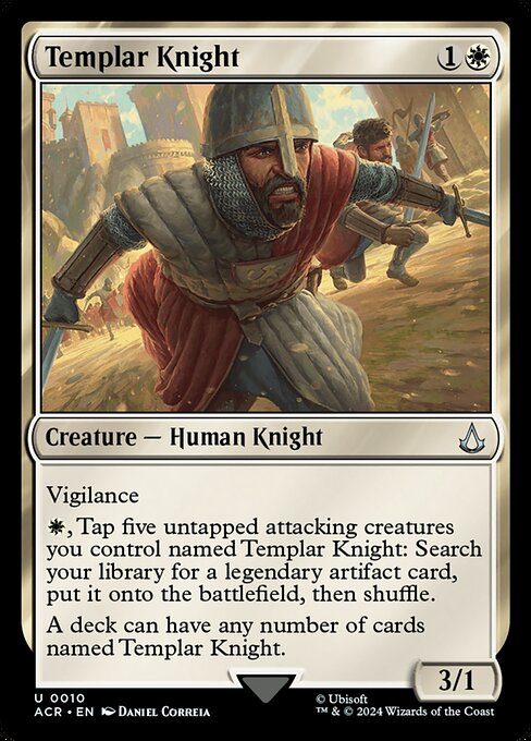 Templar Knight (10) - Foil Heavily Played / acr