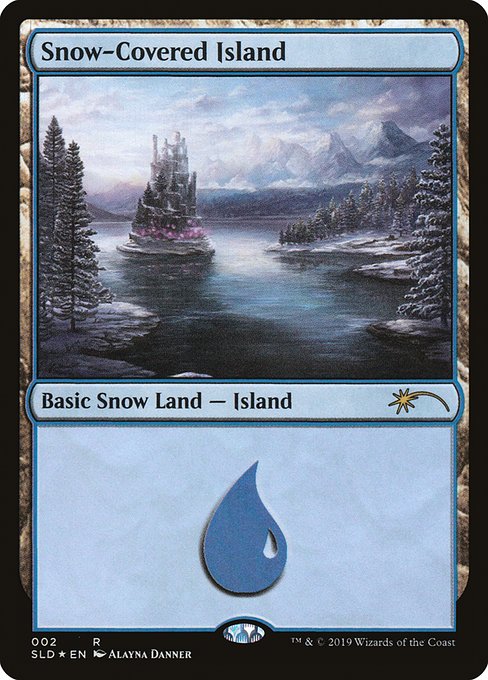 Snow-Covered Island (2) - Foil Lightly Played / sld