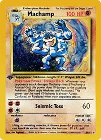 Machamp (Base Set - 1st Edition revised with Shadowed Borders) - Damaged / PR