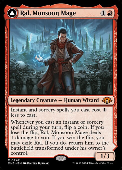 Ral, Monsoon Mage // Ral, Leyline Prodigy (247) - Foil Lightly Played / mh3
