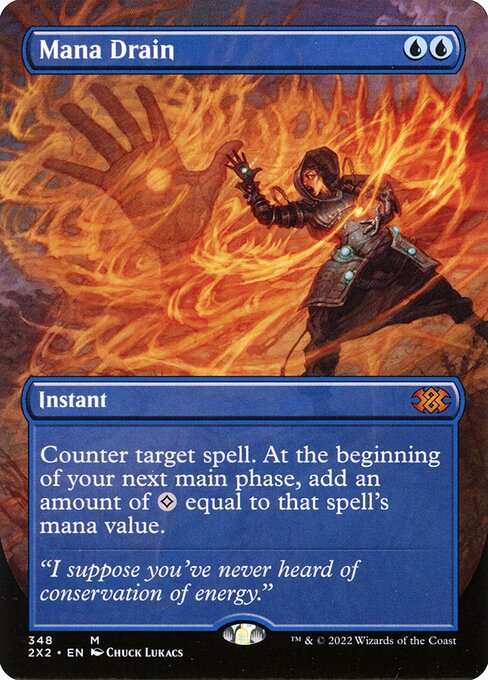 Mana Drain (348) - BORDERLESS - Lightly Played / 2x2