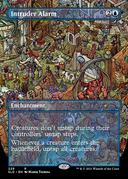 Intruder Alarm (229) - BORDERLESS - FULL ART - Foil Lightly Played / sld