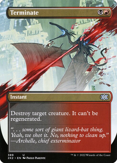 Terminate (389) - BORDERLESS - Foil Lightly Played / 2x2