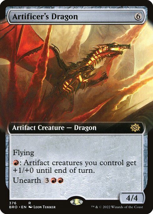 Artificer's Dragon (376) - EXTENDED ART - Moderately Played / bro