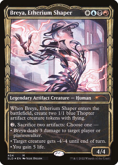 Breya, Etherium Shaper (454) - SHOWCASE - FULL ART - Foil Heavily Played / sld