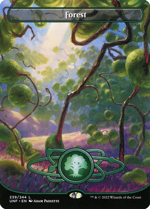 Forest (239) - BORDERLESS - FULL ART - Foil Moderately Played / unf