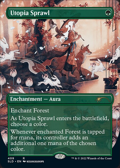 Utopia Sprawl (409) - BORDERLESS - FULL ART - Foil Lightly Played / sld