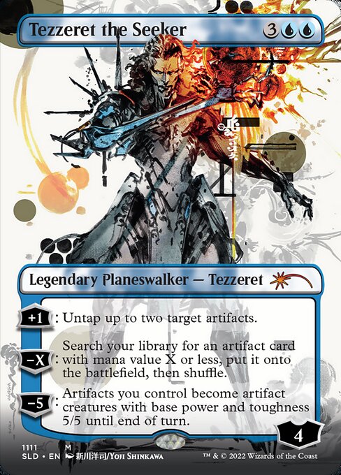 Tezzeret the Seeker (1111) - BORDERLESS - Foil Lightly Played / sld