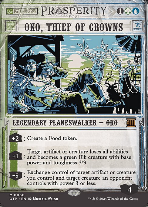 Oko, Thief of Crowns (50) - BORDERLESS - Lightly Played / otj