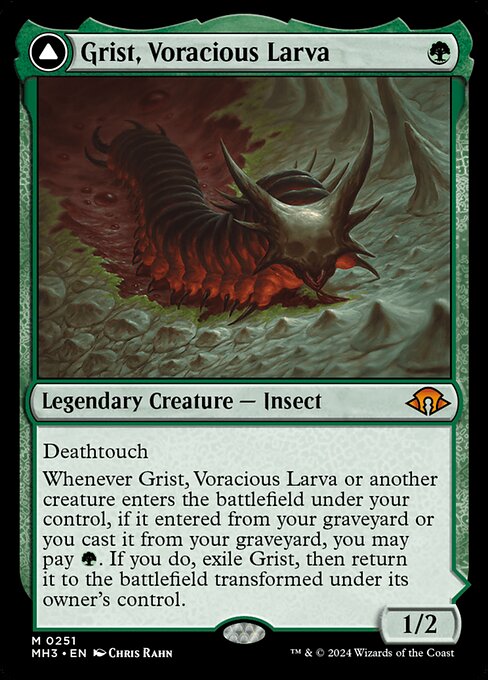 Grist, Voracious Larva // Grist, the Plague Swarm (251) - Lightly Played / mh3