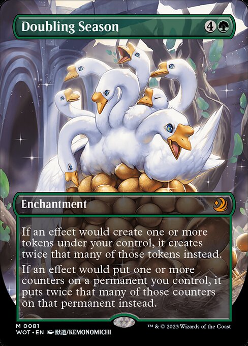 Doubling Season (81) - BORDERLESS - FULL ART - Lightly Played / woe