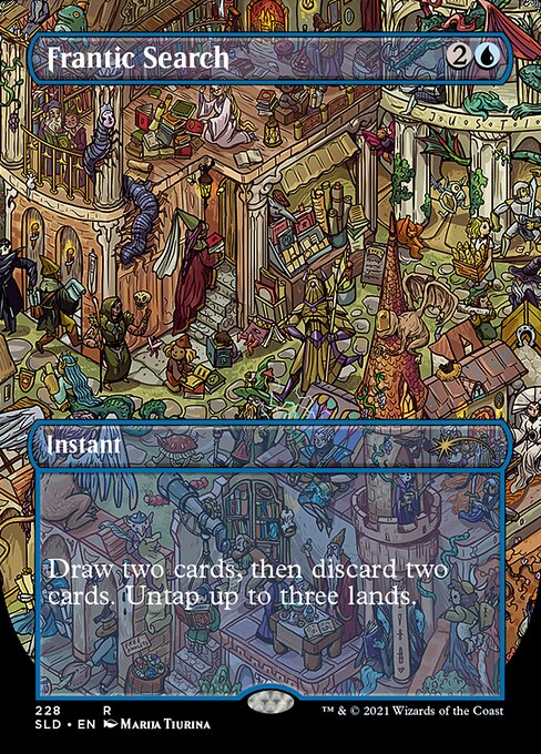 Frantic Search (228) - BORDERLESS - FULL ART - Foil Lightly Played / sld