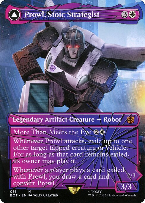 Prowl, Stoic Strategist // Prowl, Pursuit Vehicle (16) - BORDERLESS - Lightly Played / bro