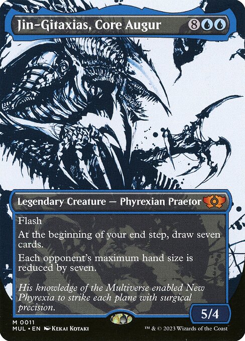 Jin-Gitaxias, Core Augur (11) - BORDERLESS - FULL ART - Foil Lightly Played / mom