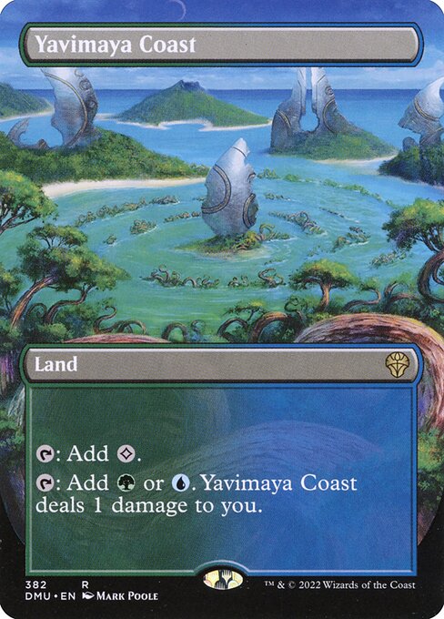 Yavimaya Coast (382) - BORDERLESS - FULL ART - Foil Lightly Played / dmu