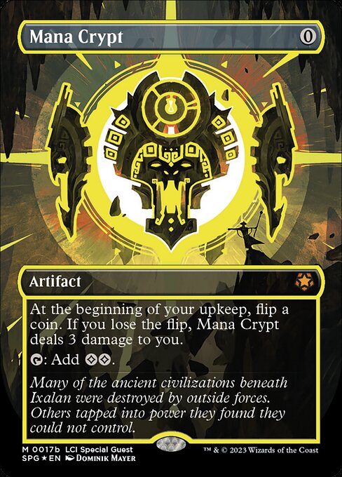 Mana Crypt (17b) - BORDERLESS - FULL ART - Foil Lightly Played / spg