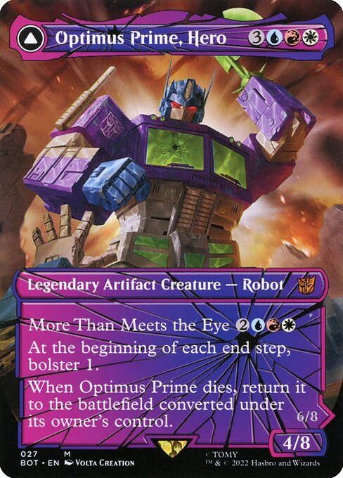Optimus Prime, Hero // Optimus Prime, Autobot Leader (27) - BORDERLESS - Lightly Played / bro
