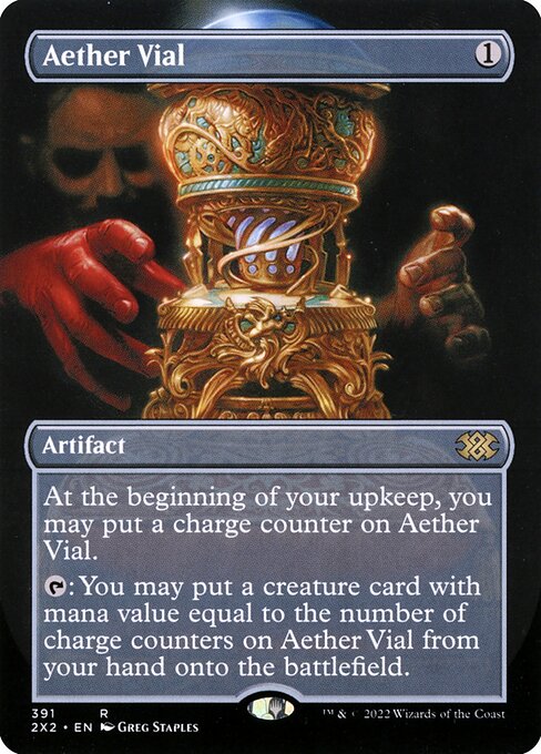 Aether Vial (391) - BORDERLESS - Foil Lightly Played / 2x2