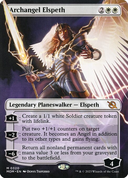 Archangel Elspeth (320) - BORDERLESS - Foil Lightly Played / mom