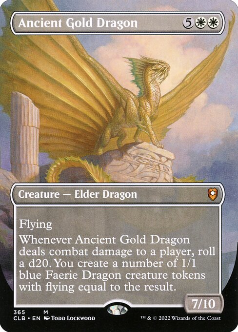Ancient Gold Dragon (365) - BORDERLESS - Foil Lightly Played / clb