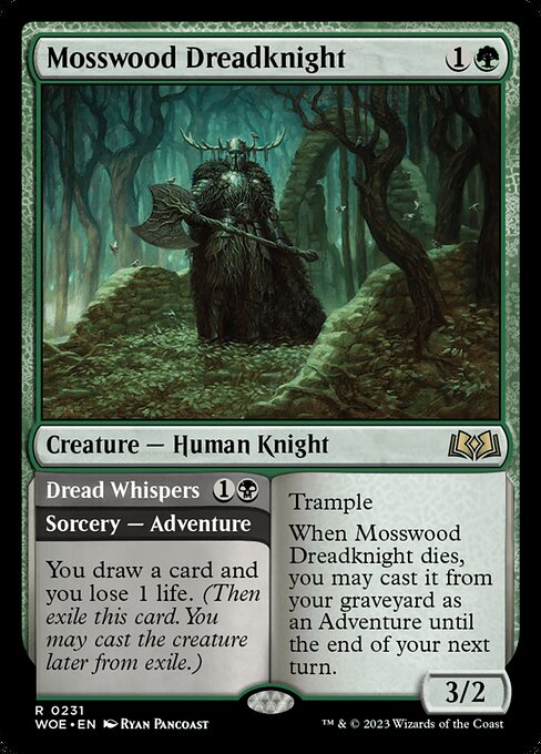 Mosswood Dreadknight // Dread Whispers (231) - Moderately Played / woe