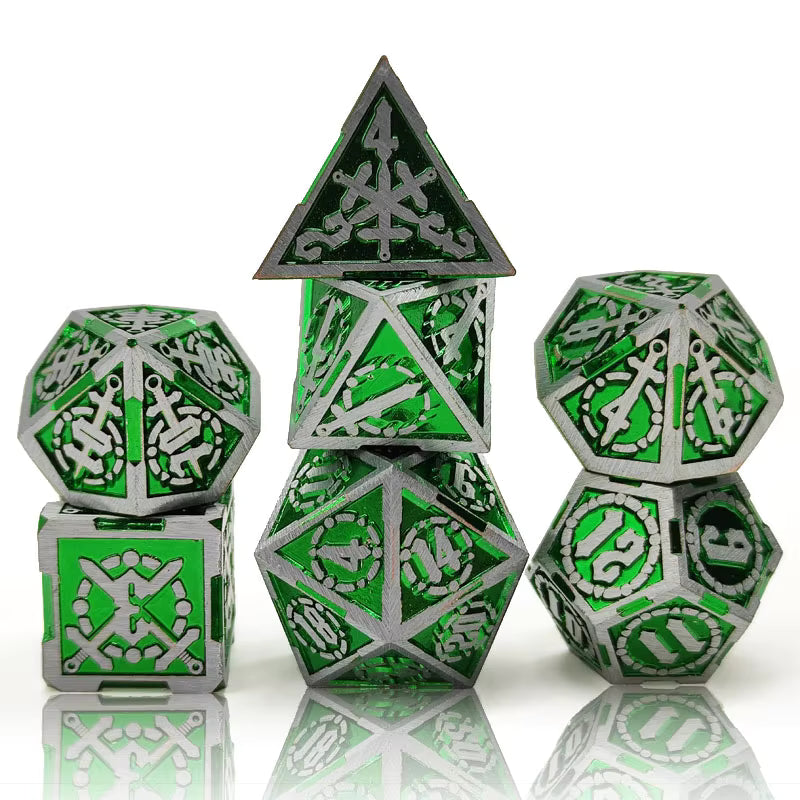 Metal Blades Dice Set - Light Nickel Green